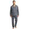 Pánske pyžamo rozpínacie kockované Gianvaglia 2502 L šedá Pánske pyžamo rozpínacie kockované Gianvaglia 2502 L šedá