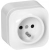 Biela povrchová zásuvka 2P+Z IP20, interiér Biela povrchová zásuvka 2P+Z IP20, interiér