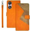 Peňaženkové kožené puzdro IDEWEI Splicing na Oppo A58 5G - Oranžová Peňaženkové kožené puzdro IDEWEI Splicing na Oppo A58 5G - Oranžová