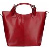 Diva Veľká kožená dámska shopper kabelka červená Diva Veľká kožená dámska shopper kabelka červená