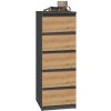 Signal Komoda Malva W5 - antracit/dub artisan Signal Komoda Malva W5 - antracit/dub artisan