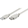 Kábel USB 2.0 A-A M/F 1.8m, High Speed, predlžovací, sivý, LC Kábel USB 2.0 A-A M/F 1.8m, High Speed, predlžovací, sivý, LC