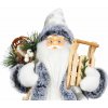 Dekorácia MagicHome Vianoce, Santa so sánkami, biely-šedý, 45 cm Dekorácia MagicHome Vianoce, Santa so sánkami, biely-šedý, 45 cm