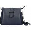Made In Italy kožená kabelka na rameno MI211 tmavomodrá