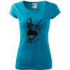 Čiernobiela karikatúra Nemecký ovčiak - Dámske tričko Pure - 2XL ( Svetlý tyrkys ) Čiernobiela karikatúra Nemecký ovčiak - Dámske tričko Pure - 2XL ( Svetlý tyrkys )