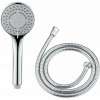 Sprchová hlavica s hadicou v lesklo striebornej farbe Basic Line – Wenko Sprchová hlavica s hadicou v lesklo striebornej farbe Basic Line – Wenko