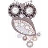 Sovičky Originálna brošňa šedá metalická Sovička Sovičky Originálna brošňa šedá metalická Sovička