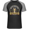 Mymate Predĺžené Tričko MY111 - Motív Save water - Drink Beer - Black / Heather Black - XXL - Pánske Mymate Predĺžené Tričko MY111 - Motív Save water - Drink Beer - Black / Heather Black - XXL - Pánske