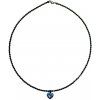 Minimalistický luxusný náhrdelník Glosery so srdiečkom a krištáľmi 3–4 mm Dĺžka: 36 cm, Srdce: modro-strieborné / 10,5mm, Krištále: čierne / 4mm Minimalistický luxusný náhrdelník Glosery so srdiečkom a krištáľmi 3–4 mm Dĺžka: 36 cm, Srdce: modro-strieborné / 10,5mm, Krištále: čierne / 4mm