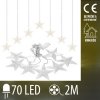 Vianočná led svetelná záclona vonkajšia - hviezdy - 70led - 2m teplá biela Vianočná led svetelná záclona vonkajšia - hviezdy - 70led - 2m teplá biela