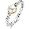 TI SENTO strieborný prsteň s perlou a zirkónmi 12308YP TI SENTO strieborný prsteň s perlou a zirkónmi 12308YP