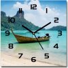 Sklenené nástenné hodiny štvorec Loďka 30x30 cm Sklenené nástenné hodiny štvorec Loďka 30x30 cm