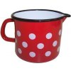 Metalac smaltovaný hrnček s výlevkou 12 cm ČERVENÁ S BODKAMI Metalac smaltovaný hrnček s výlevkou 12 cm ČERVENÁ S BODKAMI