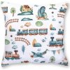 Detská obliečka na vankúš TRAIN 40×40 cm – 100 % bavlna, motív vláčikov a lietadiel Veľkosť: 40x40 cm Detská obliečka na vankúš TRAIN 40×40 cm – 100 % bavlna, motív vláčikov a lietadiel Veľkosť: 40x40 cm