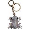 Prívesok na kľúče Žaba biela so zirkónmi