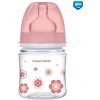Canpol babies Fľaša sa širokým hrdlom Newborn baby 120ml růžová
