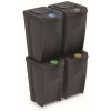 PROSPERPLAST Sada 4 odpadkových košov SORTIBOX antracit 4 x 35 l