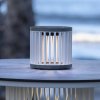 Les Jardins LED solárna stolová lampa Halo, biela, hliník/granit - TINK701 Les Jardins LED solárna stolová lampa Halo, biela, hliník/granit - TINK701