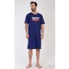 Pánská noční košile s krátkým rukávem Fresh start - tmavě modrá - XXXL Pánská noční košile s krátkým rukávem Fresh start - tmavě modrá - XXXL