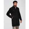 Ombre Men's coat with high collar and asymmetrical fastening - black čierna | biela | šedá XL Ombre 5907064524587 Ombre Men's coat with high collar and asymmetrical fastening - black čierna | biela | šedá XL Ombre 5907064524587