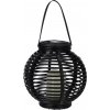 PROGARDEN Lampáš solárny čierna ratan 21x21 cm KO-CX2000240 PROGARDEN Lampáš solárny čierna ratan 21x21 cm KO-CX2000240