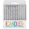 Sviečky tortové - strieborné špirály a trblietky, 24ct Sviečky tortové - strieborné špirály a trblietky, 24ct