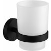 CERANO - Nástenný držiak s pohárom Lineo - čierna matná, mliečne sklo CERANO - Nástenný držiak s pohárom Lineo - čierna matná, mliečne sklo