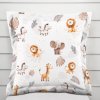 Biante Detská bavlnená obliečka na vankúš s lemom Sandra SA-757 Hnedo-oranžové safari zvieratká na bielom 60 x 60 cm Biante Detská bavlnená obliečka na vankúš s lemom Sandra SA-757 Hnedo-oranžové safari zvieratká na bielom 60 x 60 cm