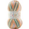 Alize příze Baby Best Batik 7917 krémová, zelená, fialová, broskvová Alize příze Baby Best Batik 7917 krémová, zelená, fialová, broskvová