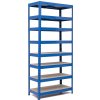 Policový regál Trestles RH 2200x1000x400, nosnosť 2000 kg, 8 políc Farba: modrá, Typ police: drevená MDF 5,4 mm Policový regál Trestles RH 2200x1000x400, nosnosť 2000 kg, 8 políc Farba: modrá, Typ police: drevená MDF 5,4 mm