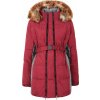 Bellybutton Maternity dámsky červený páperový kabát s kapucňou