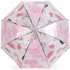 Detský priehľadný vystreľovací dáždnik mačky - ružová sv. Detský priehľadný vystreľovací dáždnik mačky - ružová sv.
