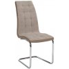 Tempo Kondela Jedálenská stolička, béžová/chróm, SALOMA NEW Tempo Kondela Jedálenská stolička, béžová/chróm, SALOMA NEW