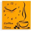 Oranžové hodiny na stenu Coffee Time Oranžová Oranžové hodiny na stenu Coffee Time Oranžová