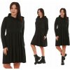 Fashionweek Pohodlné teplákové šaty s kapucňu MF548 Farba: Čierna, Veľkosť: Universal