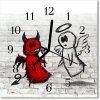 Nástenné sklenené hodiny Diabolský anjel 30x30 cm Nástenné sklenené hodiny Diabolský anjel 30x30 cm