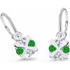 Cutie Jewellery Detské náušnice z bieleho zlata C2153-10-X-2 zelená Cutie Jewellery Detské náušnice z bieleho zlata C2153-10-X-2 zelená