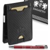 Pánska kožená peňaženka SLIM čierna malá elegantná odolná RFID ZAGATTO Pánska kožená peňaženka SLIM čierna malá elegantná odolná RFID ZAGATTO