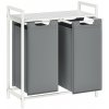 Textilomanie Sivý dvojkomorový kôš na bielizeň s policou SPECA Textilomanie Sivý dvojkomorový kôš na bielizeň s policou SPECA