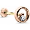Danfil Labreta Piercingové náušnice DF 6073 z ružového zlata s diamantom Danfil Labreta Piercingové náušnice DF 6073 z ružového zlata s diamantom
