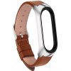 MojRemienok.sk Kožený náhradný náramok pre Mi Band 7 Farba: hnedá - strieborná MojRemienok.sk Kožený náhradný náramok pre Mi Band 7 Farba: hnedá - strieborná