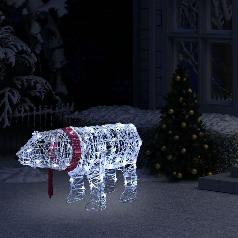 shumee Svetelná vianočná dekorácia medveď 45 LED 71x20x38 cm akryl