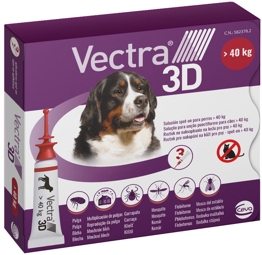 VECTRA 3D Spot-On XL pre psov nad 40 kg 3 x 8 ml