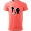 Border kólia obrys hlavy - Klasické pánske tričko vyššej gramáže - L ( Korálová ) Border kólia obrys hlavy - Klasické pánske tričko vyššej gramáže - L ( Korálová )