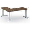 Rohový kancelársky písací stôl PRIMO FLEXIBLE, 180x160 cm, orech Rohový kancelársky písací stôl PRIMO FLEXIBLE, 180x160 cm, orech