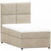 Béžová čalúnená jednolôžková posteľ s úložným priestorom s roštom 90x200 cm Lena – Ropez Béžová čalúnená jednolôžková posteľ s úložným priestorom s roštom 90x200 cm Lena – Ropez
