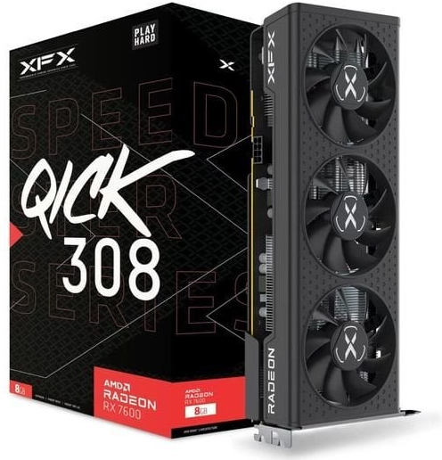 XFX Radeon RX 7600 Speedster QICK 308 Black Edition 8GB GDDR6 RX-76PQICKBY