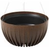 HowHomely Plastový kvetináč STRIPPED ECO 14X24 CM HNEDÁ