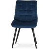 Autronic CT-384 BLUE4 Jedálenská stolička, poťah v modrom zamate, kovové podnožie v čiernej práškovej farbe