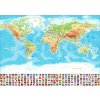Ochranná podložka na stôl mapa sveta vlajky v polšitně Ochranná podložka na stôl mapa sveta vlajky v polšitně
